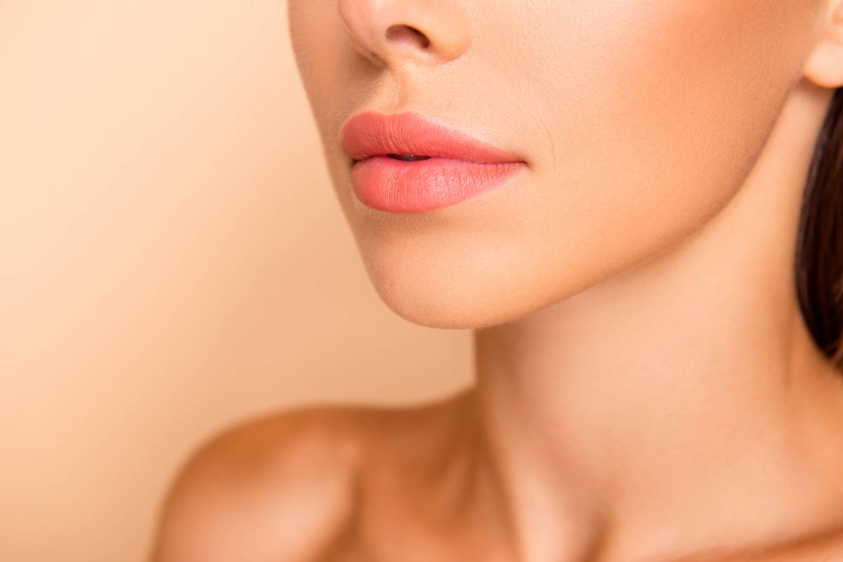 Up close face image of showing the aesthetics of the lips.