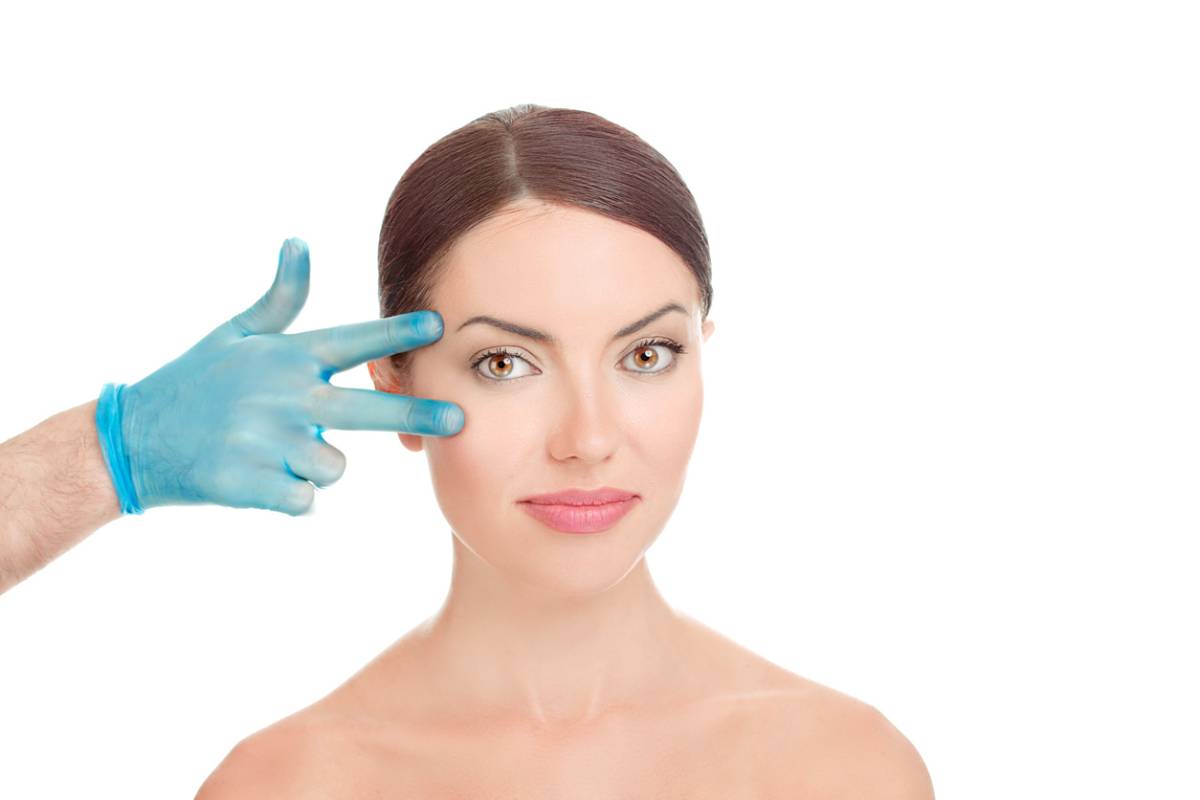 concept image of woman ready for at home after lower eyelid surgery
