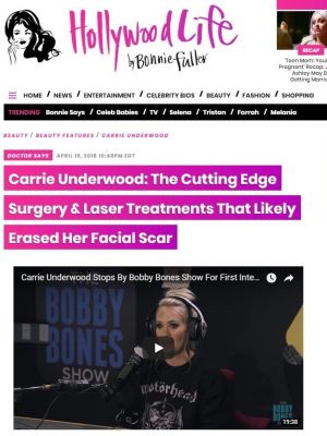 Dr. Zoumalan discusses to the press about Carrie Underwood and her recent facial scars.